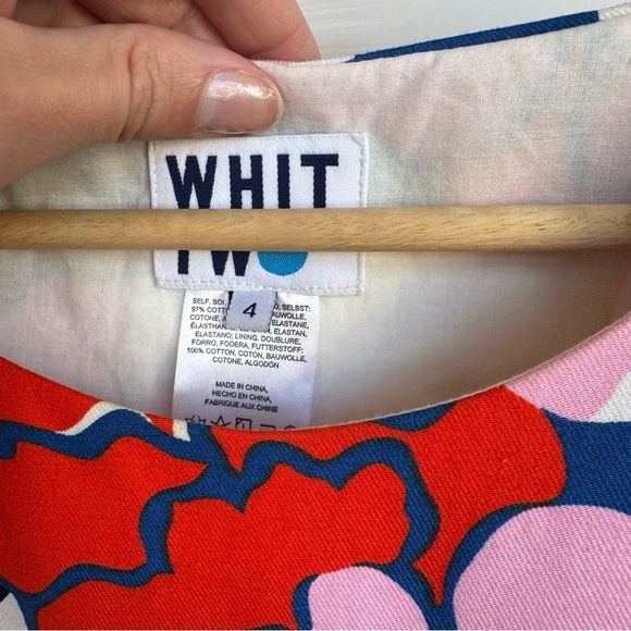 Whit Two Petal Print Cross Back Cotton Summer Dress Size 4 - Picture 6 of 9